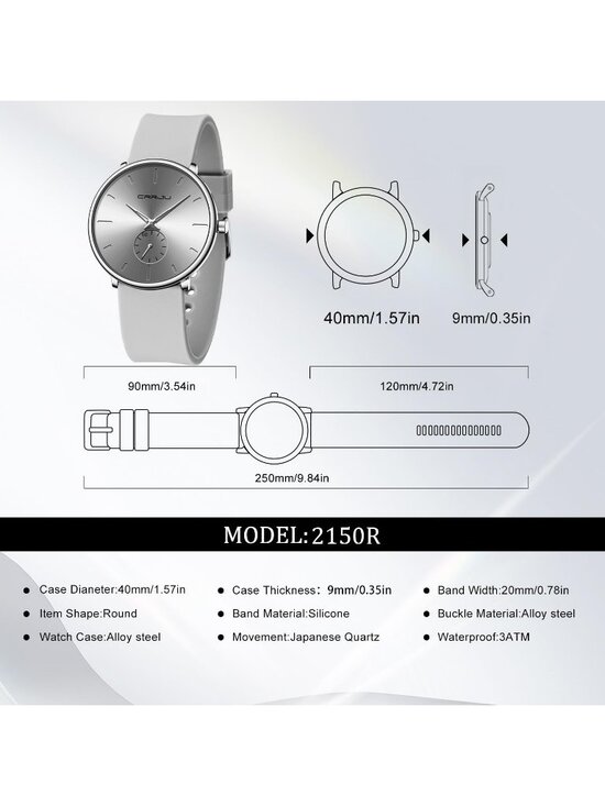 Unisex Grey Casual Stylish Ultra Thin Silicone Band Waterproof Wrist Watch main image 4